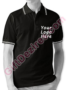 Designer Black and White Color T Shirts With Company Logo